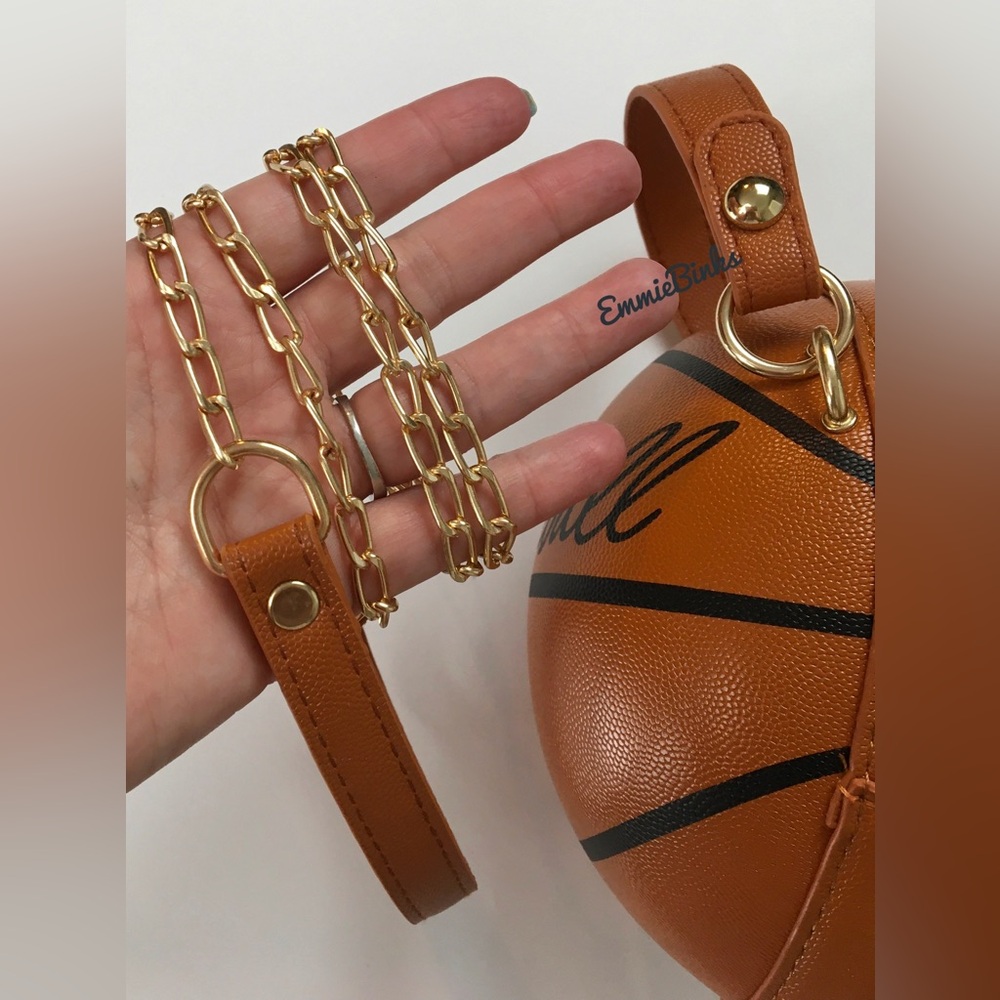 New Vegan Leather Mini Basketball Purse ~ Clutch Crossbody Basketball Bag - Picture 9 of 16